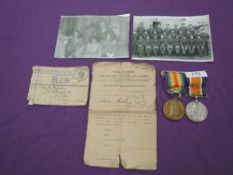 A WW1 Medal Pair to 107633 PTE.1.E.METCALFE.R.A.F, War Medal and Victory Medal along with