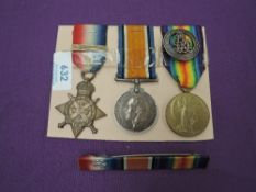 A WW1 Medal Trio to 1623.PTE.W.Atkinson R.A.M.C 1914 Star with 5th Aug 22nd Nov 1914 clasp, War