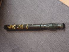 A Victorian wooden Truncheon having VR & Crown Cypher numbered 758 and marked McNauchium Glasgow