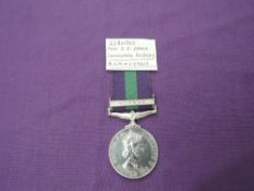 A Queen Elizabeth II General Service Medal with Cyprus Clasp to 22861563 FUS.F.J.DAVIS. L.F