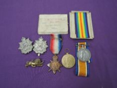 A WW1 Trio to CPL.21967 J.J.Huddart.Bord.R 1914-15 Star, War Medal & Victory Medal along with two