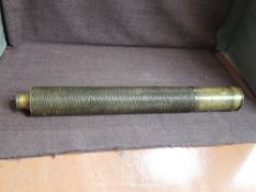 A vintage brass and leather one draw Telescope marked Goodinan Newcastle on Tyne, closed length