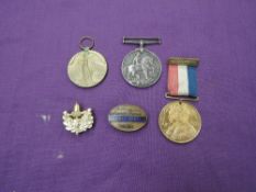 A pair of WW1 Medals to 160377 PTE.H.Parsons.Labour Corps, War Medal & Victory Medal along with a