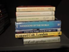 Seven volumes relating to Pistols, The Colt Heritage, Colonel Colt London, Colt Factory Engravers,