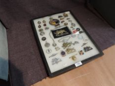 A Kings Own Display mainly Sweetheart Brooches along with Cap Badges and Car Badge, also Silver
