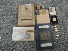 A WW1 Medal Pair to 66835 PTE.W.ROWLANDS.Lanc.Fus, War Medal and Victory Medal along with British P