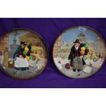 Two Royal Doulton display plates of the Balloon Man D6655 and The Old Balloon Seller D6629