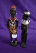 Two modern African carved wooden ethnic figures.