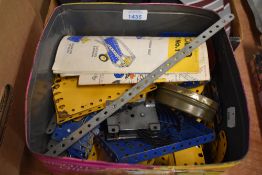 A small collection of vintage Meccano including part motor