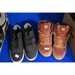 Two pairs of modern mens trainers including DC and Supra both size nine.