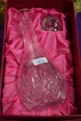 A boxed Lead crystal decanter by Royale County Crystal.