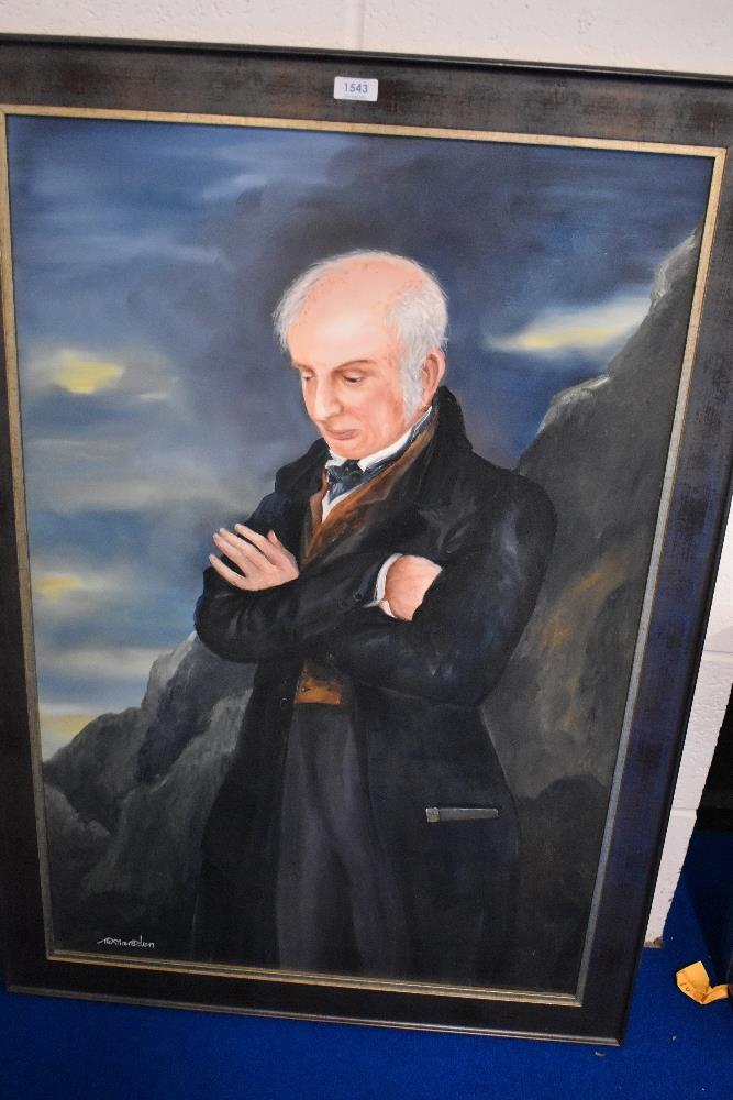 An oil painting, Rex Marsden, portrait study, William Wordsworth, 90 x 60cm plus frame.