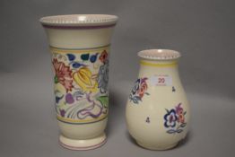 Two mid century Poole Pottery vases no 206 and 246 signed BN to base.