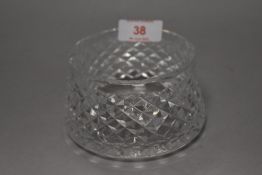 A modern Waterford clear cut crystal glass bowl.