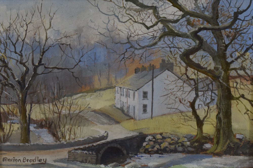 Marion Bradley (British b.1946) oil on board, a view of Seatoller, Borrowdale, signed lower left,