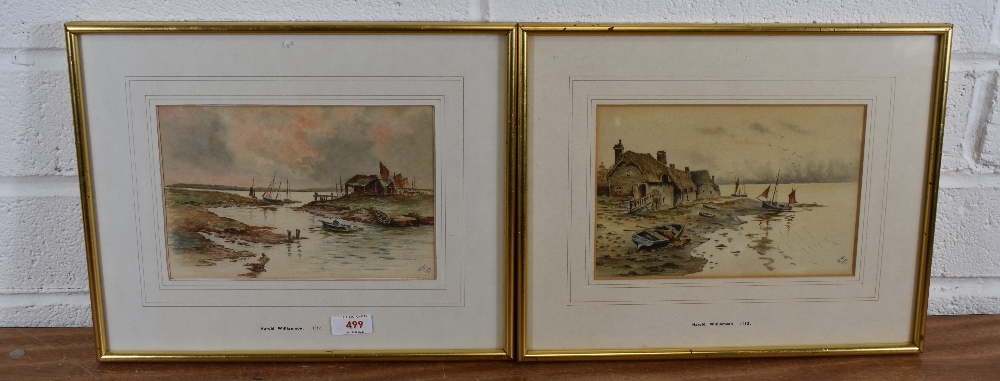 Attributed to Harold Williamson (British 1898-1972) watercolours, a pair of coastal landscapes - Image 3 of 3