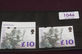 GB 1993, £10 MARGINAL BRITANNIA, MNH + F/USED Still Britains highest face value stamp issued, £10