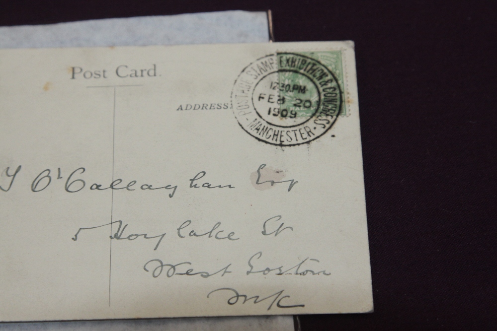 GB 1909 MANCHESTER POSTAGE STAMP EXHIBITION CARD WITH SHOW STAMP TO REAR Fine postcard for this show - Image 4 of 4