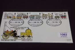 GB 1980 LIVERPOOL & MANCHESTER RAILWAYS, BRITISH LIBRARY OFFICIAL FDC Not often seen official