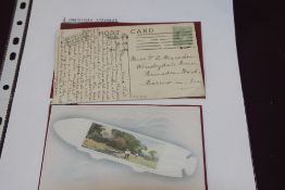 GB 1909 POSTCARD OF AIRSHIP TO BARROW IN FURNESS WITH XMAS MESSAGE Embossed postcard dating 1909,