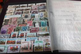 THEMATICS, RAILWAY STAMP COLLECTIONS IN 2 STOCKBOOKS, MINT AND USED 2 x 16 page stockbooks with fine