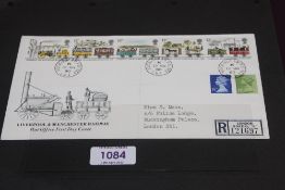 GB 1980 LIVERPOOL & MANCHESTER RAILWAYS, FDC, WITH BUCKINGHAM PALACE FDI CANCEL Elusive cover with