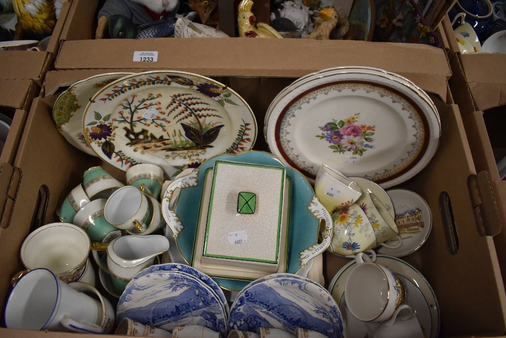 Two Swinnertons 'Majestic Vellum' display plates, six Alfred Meakin 'Tintern' tea plates, a pair