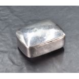A late Victorian silver box, of domed and hinged rectangular form with engraved initials M.E.K,
