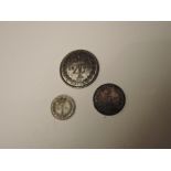 Three Maundy Coins, William IV Two Pence 1835, William IV One Penny 1831 and Queen Victoria Four