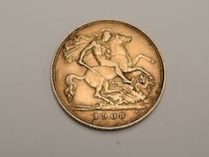 A United Kingdom Royal Mint 1908 Edward VII Gold Half Sovereign