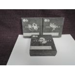 Three Royal Mint 2016 £2 Silver Proof Piedfort Coins in cases and outer card boxes, Histories,