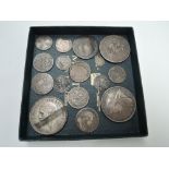 A collection of GB Silver Coins including Crowns 1935, 1893, 1820, Half Crowns 1689, Shillings 1787,