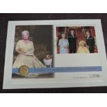 A Queen Elizabeth II Royal Mint 2000 Gold Sovereign on large Commemorative Cover, celebrating the