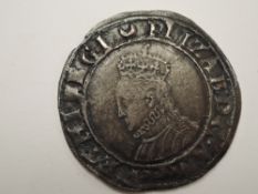An Elizabeth I 1st Issue 1559-60 Shilling without rose or date, wire line inner circles and a