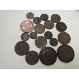A collection of GB Copper/Bronze Coins including Two Pence 1797 x2, Pennies 1797, 1807, Half Pennies
