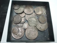 A collection of World Silver Coins including USA Dollars 1921, 1923, Austria Theresia 1780 x2 SF,