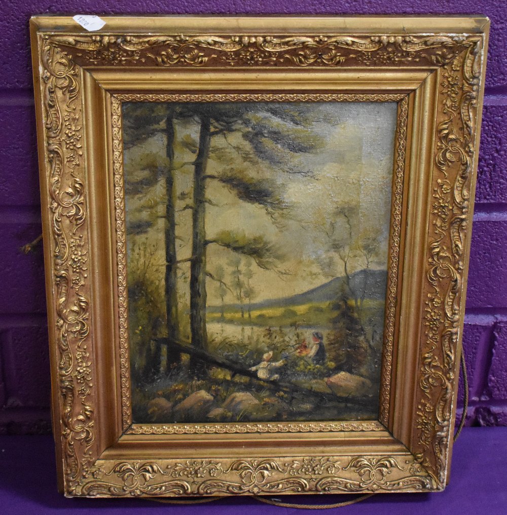 A pair of 19th century Lake District scene oil on canvases, unsigned, within moulded gilt frames - Image 4 of 4