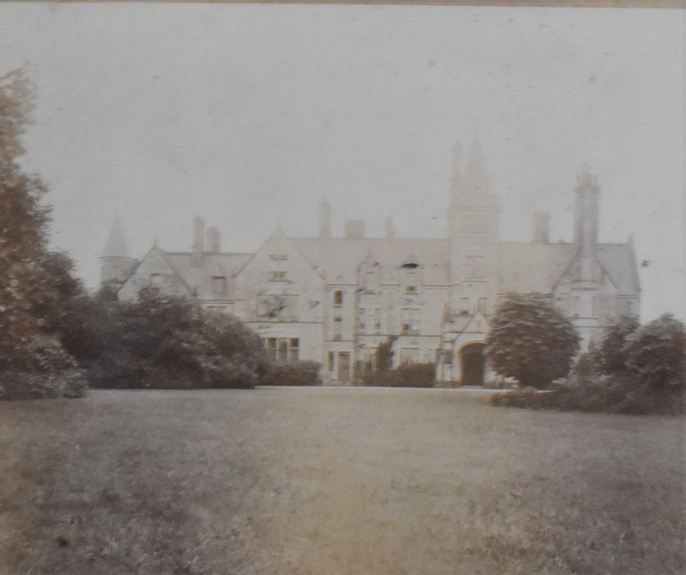 Local Interest: An early 20th century oak framed photograph of a stately home Crookhey Hall,