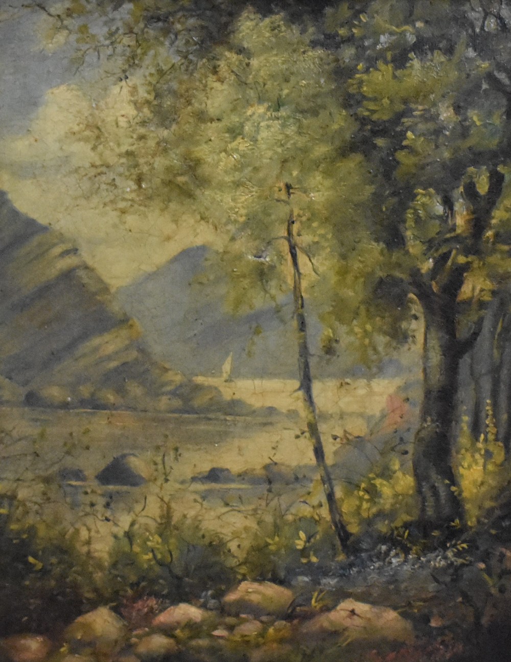 A pair of 19th century Lake District scene oil on canvases, unsigned, within moulded gilt frames