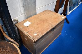 A small 19th Century stripped storage box, width approx. 64cm