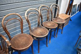 A set of four bentwood chairs