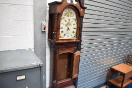 A 19th Century longcase clock having 30hr movement, painted dial for Dan Bellman, Broughton, af