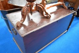 A 19th Century stained frame bedding box, width approx. 110cm