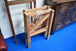 Two wooden trestles