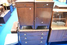 Three pieces of 1940s ply bedroom furniture