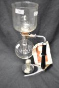 A vintage CONA model IIA table model De Luxe glass coffee machine with instructions, all pieces