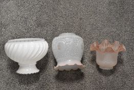 Three early 20th century glass light or lamp shades.