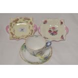 Three pieces of early 20th century Shelley wares including a tea cup and saucer set no. 823343 and