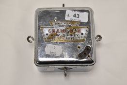 A vintage chrome cased Public Address microphone, labelled Grampian