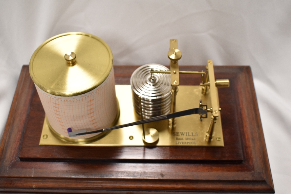 A 20th century Sewills barograph weather station in a fitted mahogany case. - Image 2 of 3